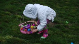 Child with easter egg basket