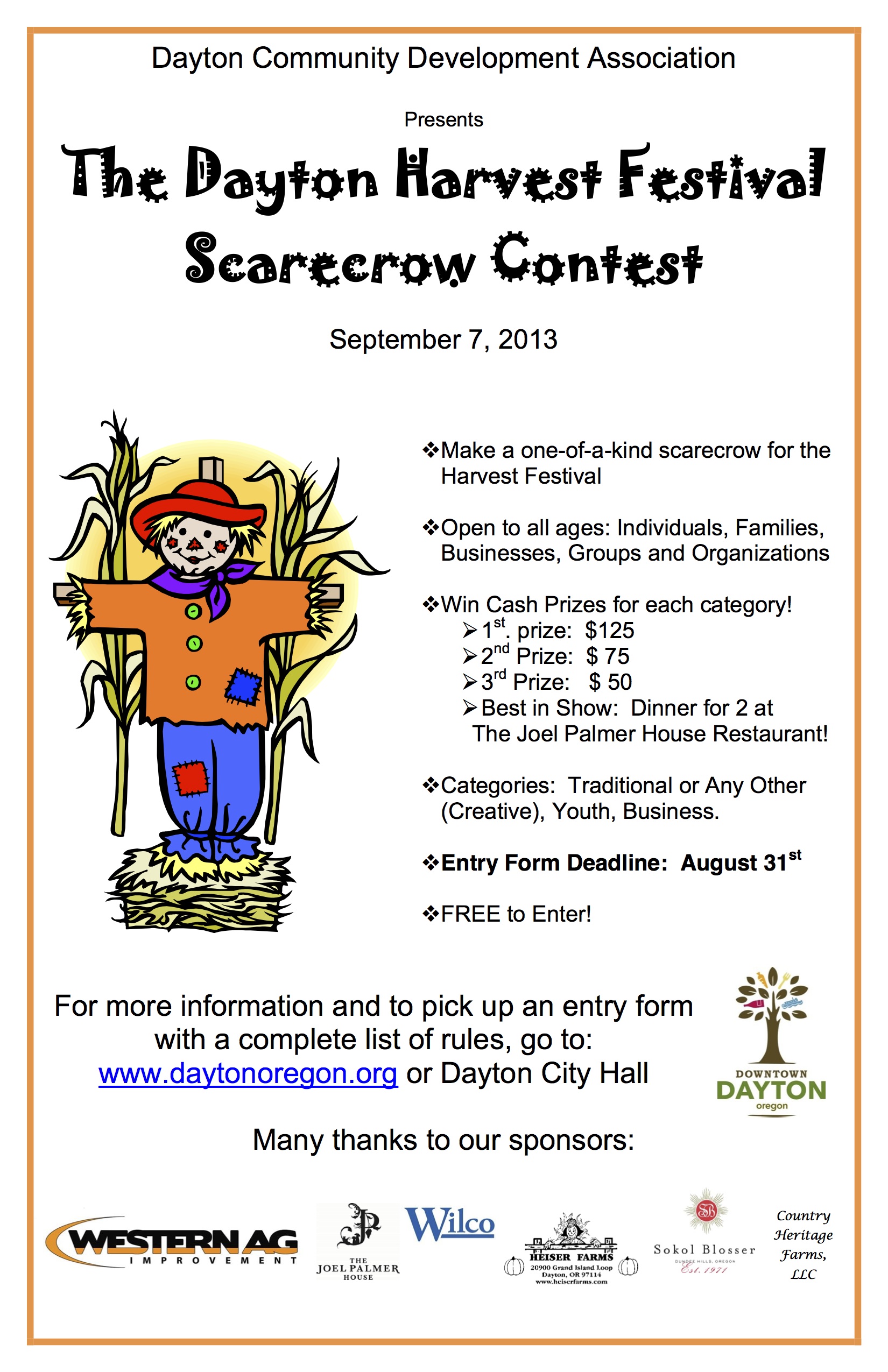 2013 Scarecrow Contest Poster