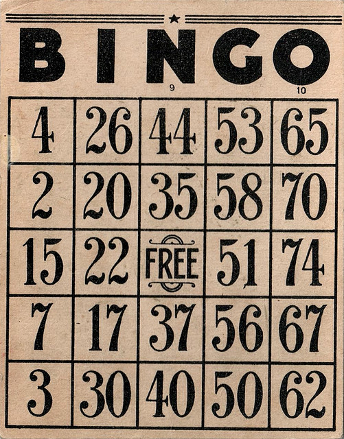 Bingo card