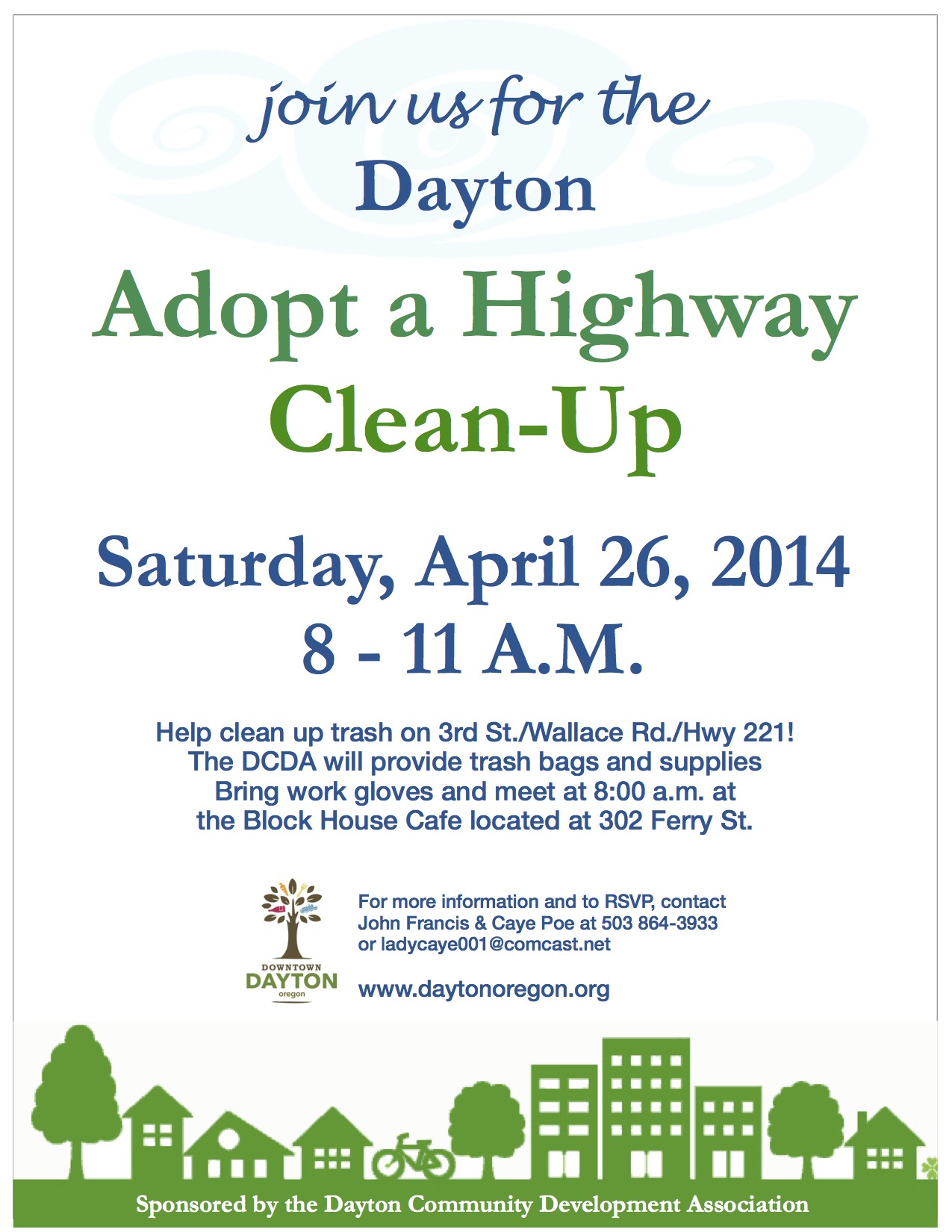Adopt a Highway Clean Up flyer
